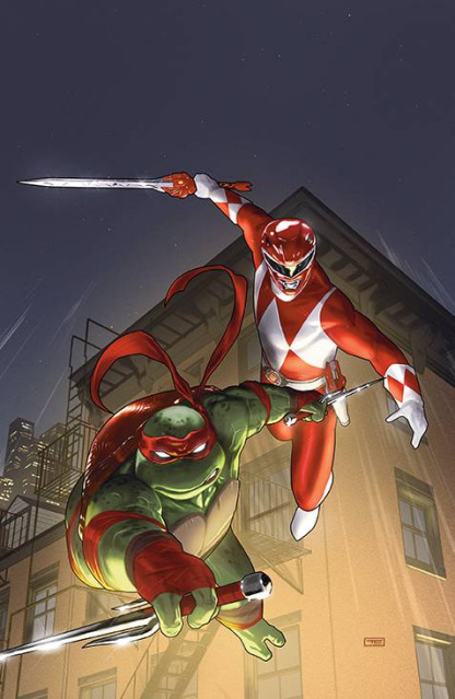 Mighty Morphin Power Rangers / Teenage Mutant Ninja Turtles II #1 (Cardstock Clarke Cover)
