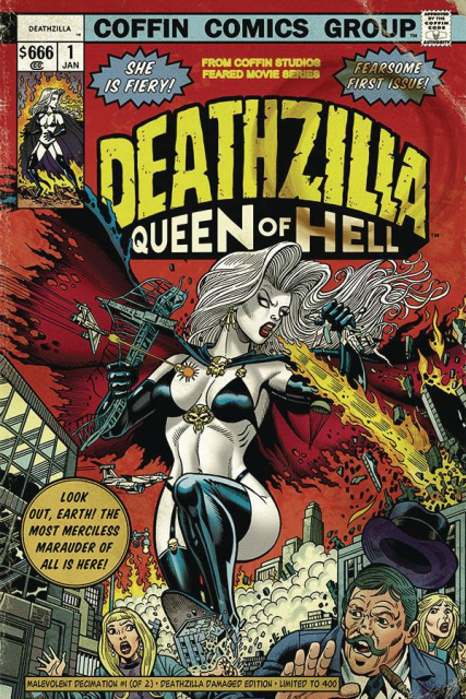 Lady Death: Malevolent Decimation #1 (Deathzilla Damage Cover)