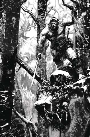 Conan the Barbarian: Battle of the Black Stone #1 (Zaffino B&W Cover)