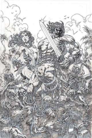 The Cimmerian: Iron Shadows in the Moon #1 (20 Copy Level B&W Line Art Cover)