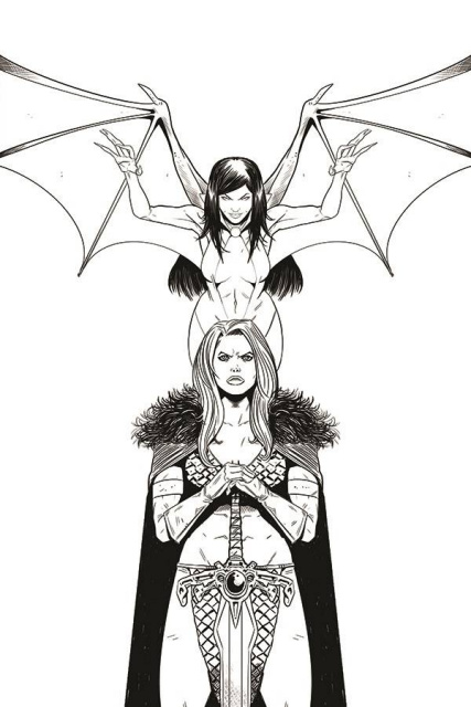 Vampirella / Red Sonja #11 (11 Copy Moss B&W Virgin Cover)