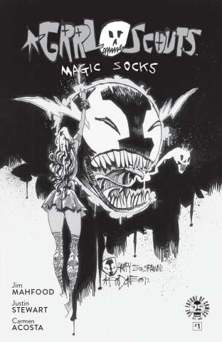 Grrl Scouts: Magic Socks #1 (Spawn Month B&W Cover)