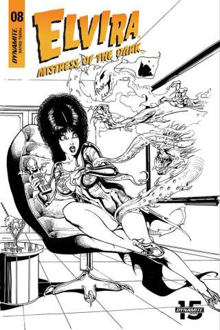 Elvira: Mistress of the Dark #8 (15 Copy Castro B&W Cover)