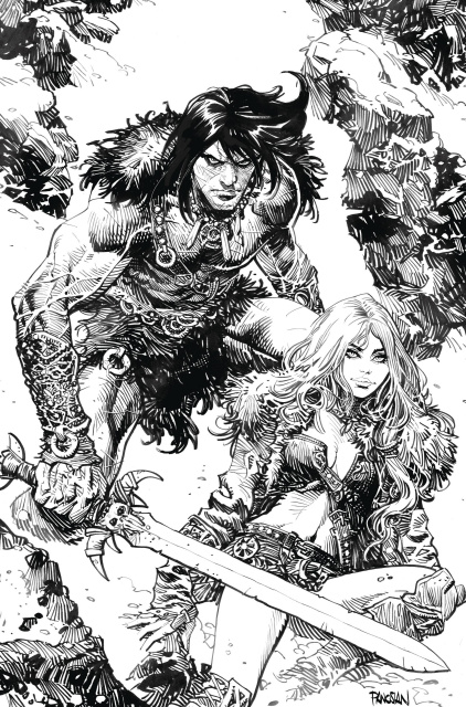 Conan the Barbarian #13 (Panosian B&W Inks Virgin Cover)