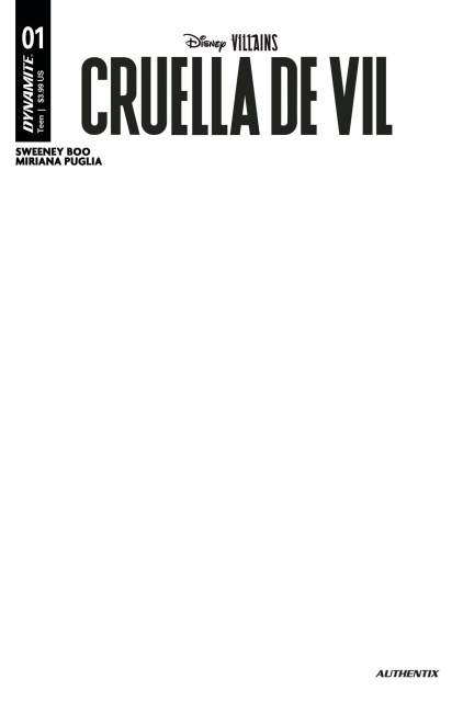 Disney Villains: Cruella De Vil #1 (Blank Authentix Cover)