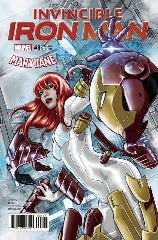 Invincible Iron Man #8 (Checcetto Mary Jane Cover)