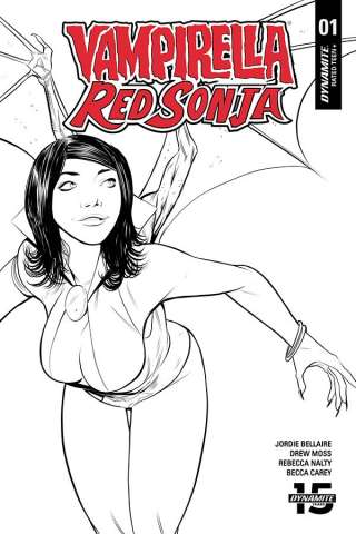 Vampirella / Red Sonja #1 (10 Copy Moss B&W Cover)