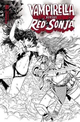 Vampirella vs. Red Sonja #1 (7 Copy Laming B&W Cover)