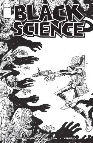 Black Science #32 (B&W Walking Dead #5 Tribute Cover)