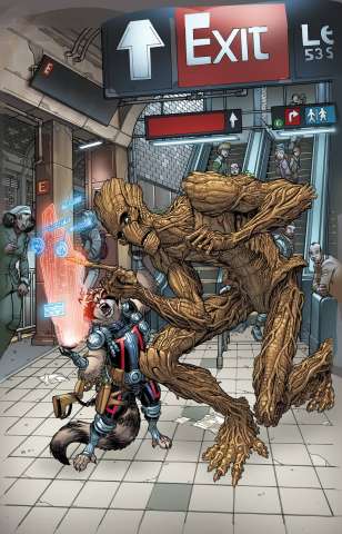 Guardians of the Galaxy #27 (Bradshaw NYC Cover)