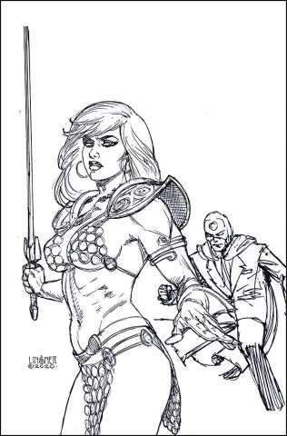 Red Sonja: The Superpowers #2 (45 Copy Linsner B&W Virgin Cover)