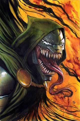 Invincible Iron Man #11 (Venomized Dr. Doom Cover)