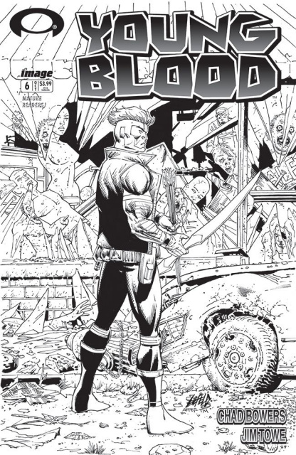 Youngblood #6 (B&W Walking Dead #1 Tribute Cover)