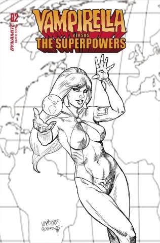 Vampirella vs. The Superpowers #2 (10 Copy Linsner Line Art Cover)