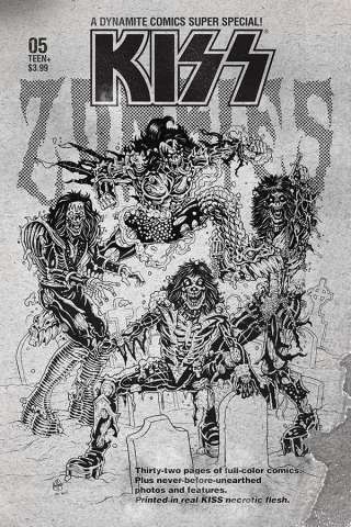KISS: Zombies #5 (7 Copy Haeser B&W Cover)
