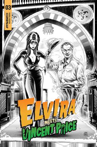 Elvira Meets Vincent Price #3 (15 Copy Samu B&W Line Art Cover)