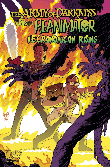 The Army of Darkness vs. Reanimator: Necronomicon Rising #3 (Fleecs Cover)