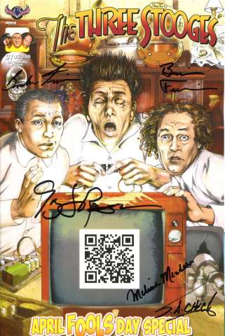 The Three Stooges: April Fools' Day (Quadruple Signed Cover)