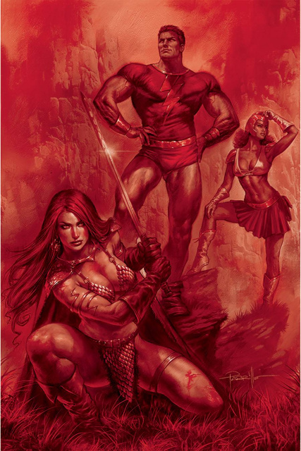 Red Sonja: The Superpowers #1 (Parrillo Crimson Red Art Virgin Cover)