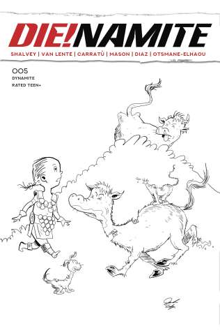 DIE!namite #5 (7 Copy Dr Seuss Homage Line Art Cover)