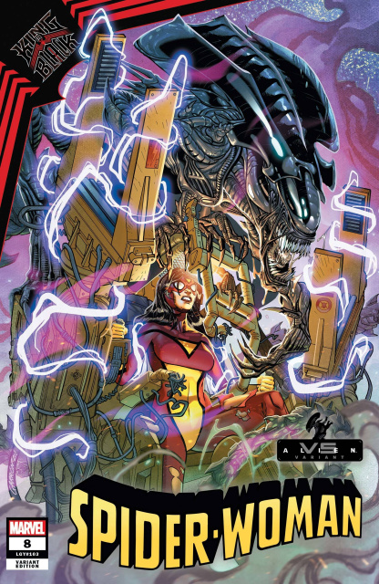 Spider-Woman #8 (Garron Marvel vs. Alien Cover)