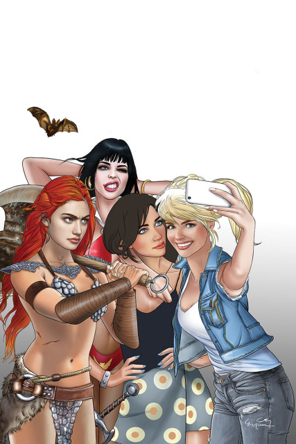 Red Sonja and Vampirella Meet Betty and Veronica #1 (Selfie Virgin Cover)