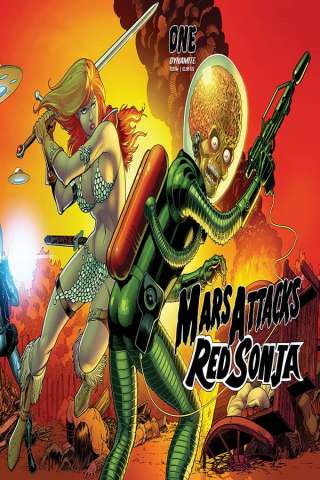 Mars Attacks / Red Sonja #1 (Kitson Card Homage Cover)