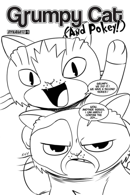 Grumpy Cat (and Pokey!) #1 (Coloring Book Cover)