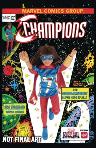 Champions #27 (Marvel Rising Action Doll Homage Cover)