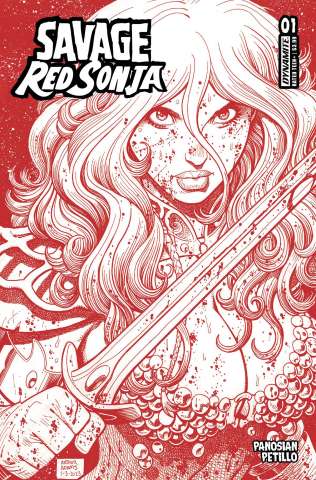 Savage Red Sonja #1 (10 Copy Adams Fiery Red Line Art Cover)