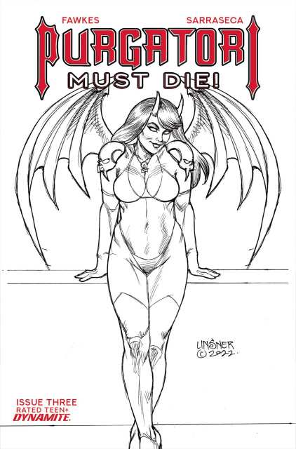 Purgatori Must Die! #3 (7 Copy Linsner Line Art Cover)