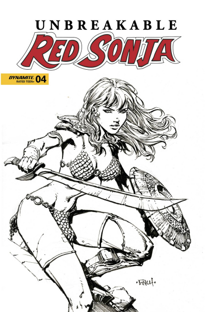 Unbreakable Red Sonja #4 (Finch B&W Cover)