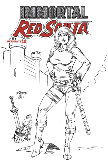 Immortal Red Sonja #1 (20 Copy Linsner Line Art Cover)