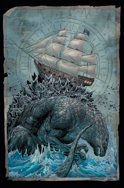 Godzilla: Here There Be Dragons #1 (10 Copy B&W Kirkham Cover)