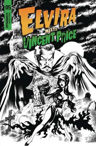 Elvira Meets Vincent Price #5 (15 Copy Samu B&W Cover)