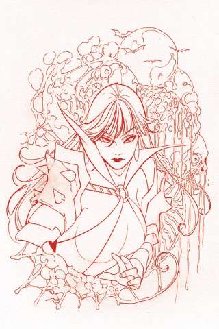 DIE!namite #1 (Momoko Vampirella Blood Red Line Art Virgin Cover)