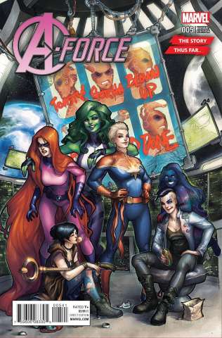 A-Force #5 (Hetrick Story Thus Far Cover)
