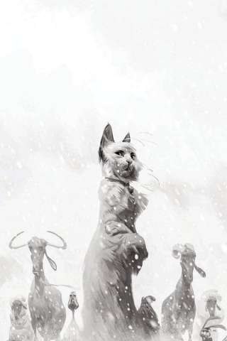 Animal Castle #4 (30 Copy Delep B&W Winter Animals Cover)