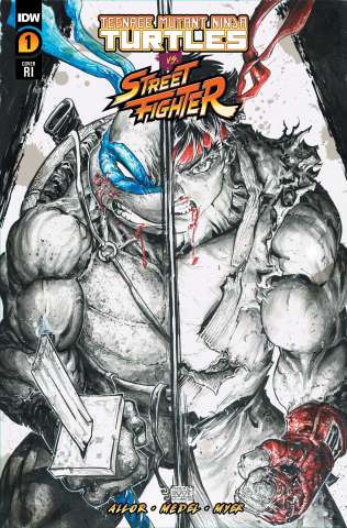 Teenage Mutant Ninja Turtles vs. Street Fighter #1 (100 Copy B&W Cover)