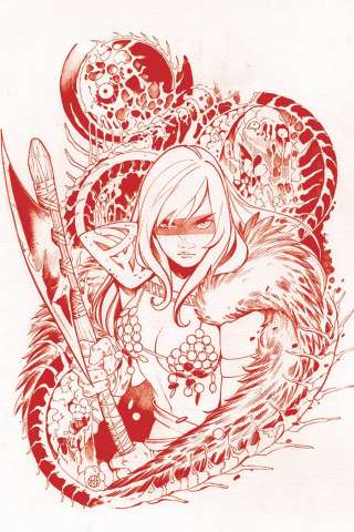 DIE!namite #1 (Momoko Sonja Firey Red Line Art Virgin Cover)