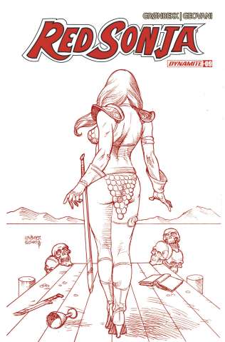 Red Sonja #9 (10 Copy Linsner Fiery Red Line Art Cover)