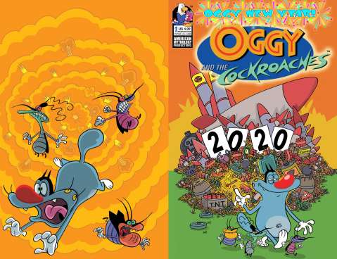 Oggy and the Cockroaches: Oggy New Year! #1 (Rankine Wrap Cover)
