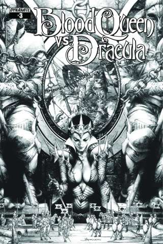 Blood Queen vs. Dracula #3 (10 Copy Anacleto B&W CoveR)