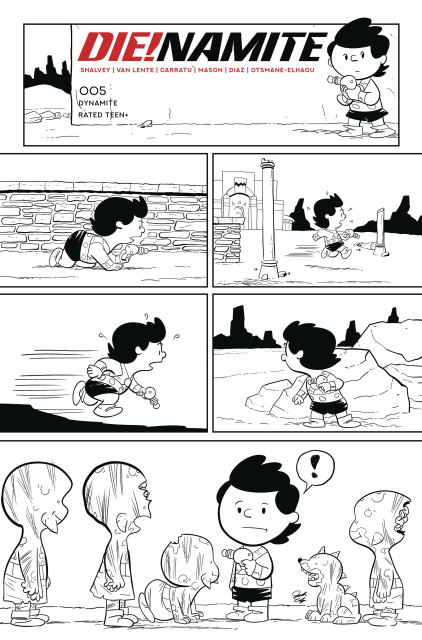 DIE!namite #5 (7 Copy Peanuts Homage Line Art Cover)