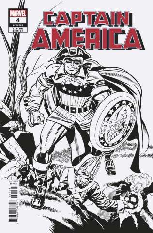 Captain America #4 (Kirby Remastered B&W Cover)