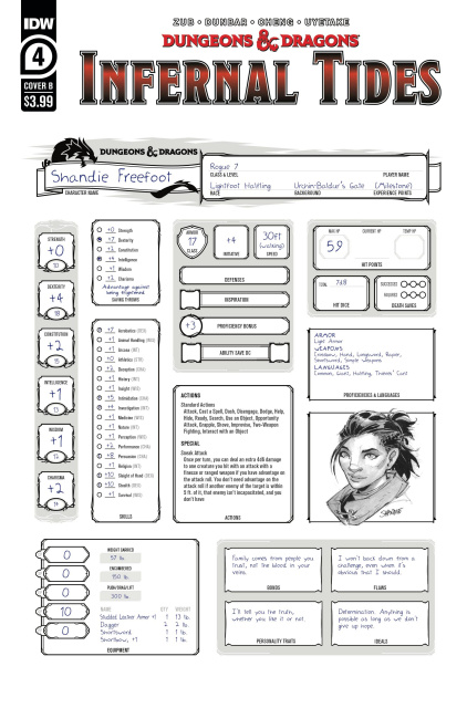 Dungeons & Dragons: Infernal Tides #4 (Character Sheet Cover)