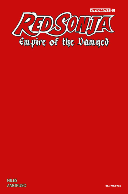 Red Sonja: Empire of the Damned #1 (Red Blank Authentix Cover)