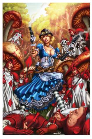 Grimm Fairy Tales: Steampunk Alice in Wonderland (Luis Cover)