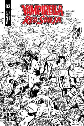 Vampirella / Red Sonja #3 (40 Copy Romero & Bellaire B&W Cover)