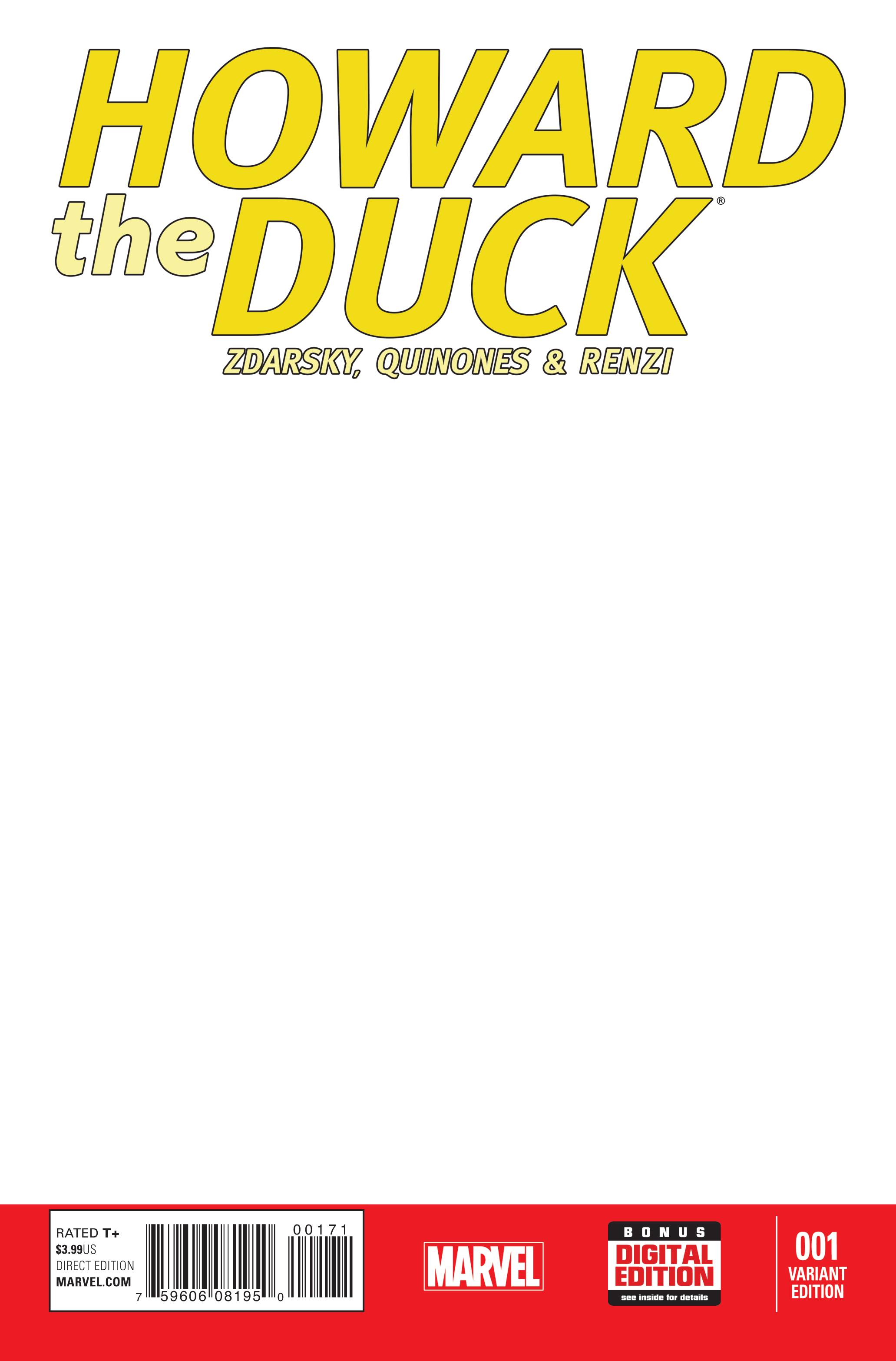 Howard The Duck 1 Blank Cover Fresh Comics